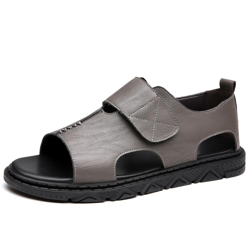 Fashion New Summer Minimalist Design High Quality Leather Men's Sandals Outdoor Casual Handmade Comfortable  Fashion Soft Beach Sandals