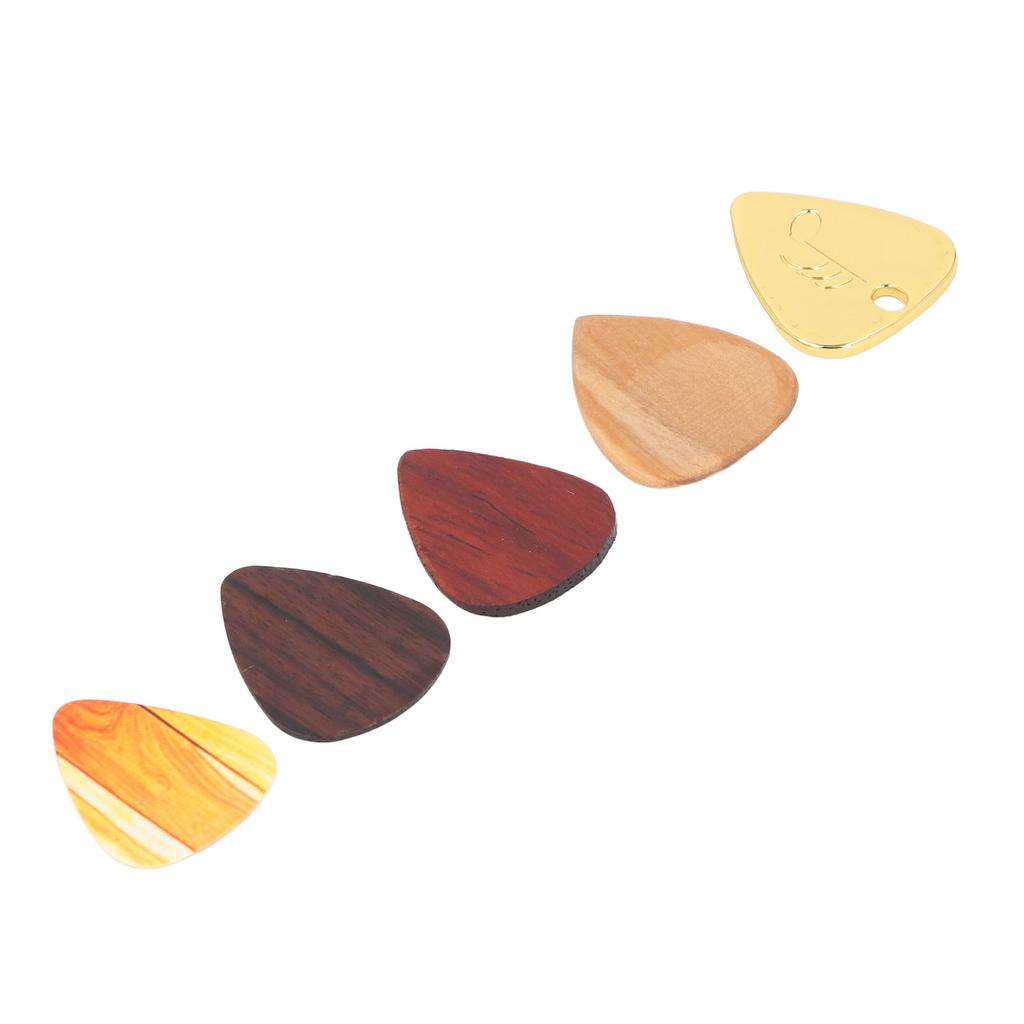Rosewood Guitar Pick Box Set 1pc Wooden Storage Holder Mini Jewelry Organizer 5pcs Picks