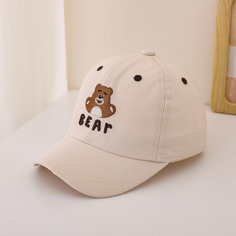Korean Cartoon Bear Baseball Cap for Kids - Spring Sunshade Hat for Boys & Girls