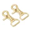 PATIKIL Lobster Rasp Keychains, 2-Pack, 3/4" Brass Oval Lobster Rasp Swivel Trigger Snap Hook Purse Lanyard Clips for DIY Leather Crafts