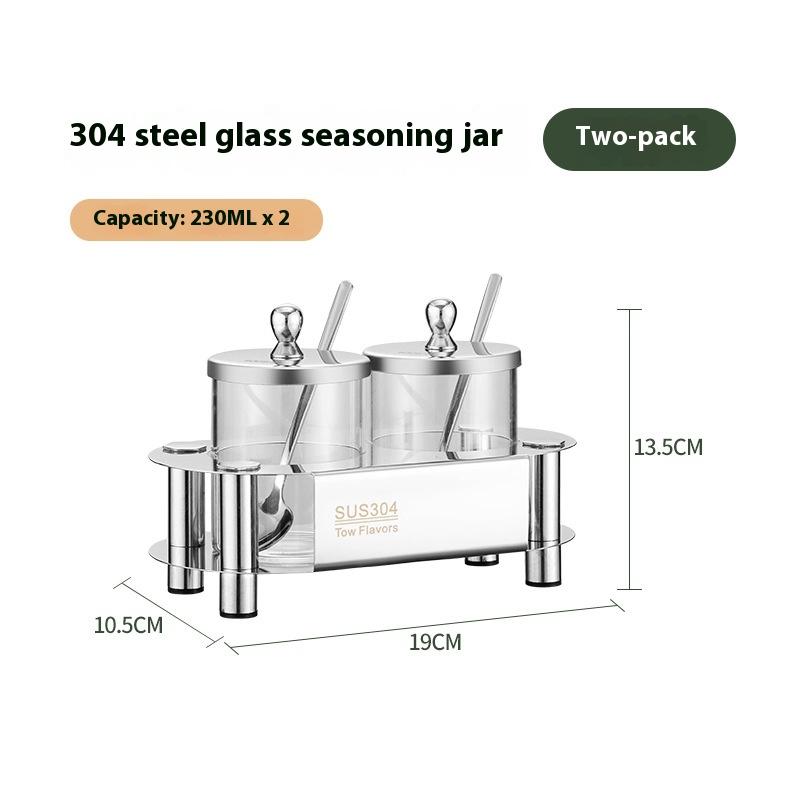 

Набор из нержавеющей стали 304, бутылка для приправ из боросиликатного стекла, влагостойкая приправа, соль, сахар, коробка для приправ
