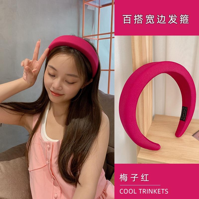 Candy Color Sponge Hairband Women Korean Celebrity Headband Wide-Brimmed Heightened Washing Face Girls Hair Accessories