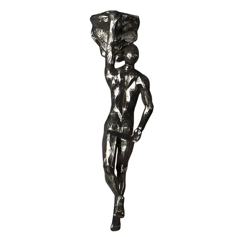 Sportfiguren Wandkunst, Erhabene 3D-Sportlerfigur für die Innenraumgestaltung mit klarem Thema und starkem visuellen Charakter