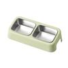 Slanted Double Cat Bowl - Anti-tip, Stainless Steel, Detachable, Washable, Anti-black Chin Cat Food and Water Bowl.
