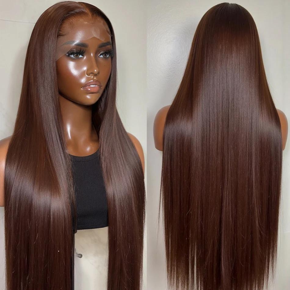 Chocolate Brown Straight Lace Front Wig