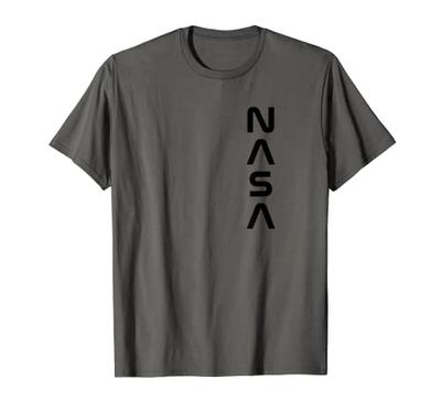 NASA Worm Logo Vertical Design Black NASA Space T-Shirt