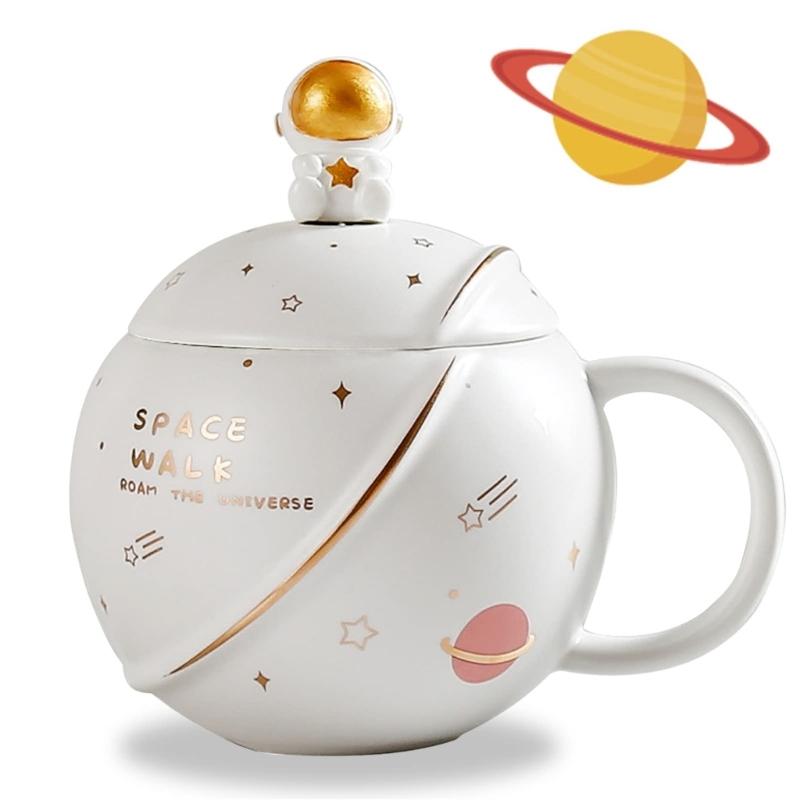 400ML Novelty Space Mug Space Themed Water Cup Astronaut Coffee Cup Ceramic Material Perfect for Water Milk Beverages