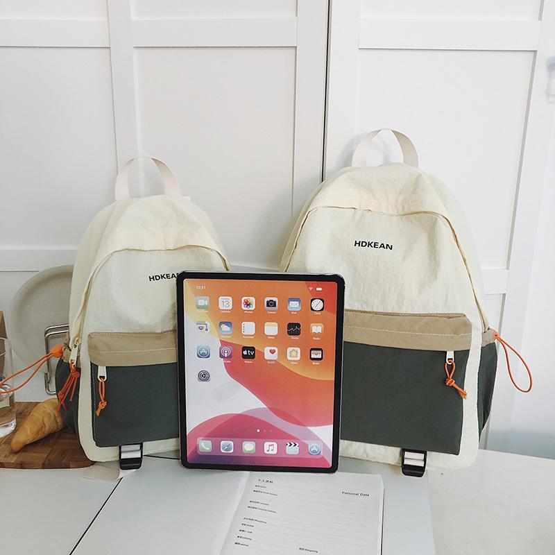 Lightweight Commuter Backpack College Style Large Capacity Schoolbag Women's Contrast Color Backpack