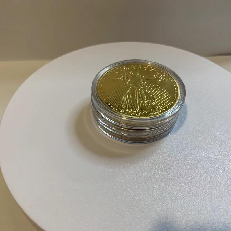 1PC US Eagle Gold and Silver Commemorative Coin Statue of Liberty Commemorative Medal Coin Cross border Eagle Ocean Coin