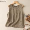 ZANZEA Women Daily Casual Square Collar Cotton Tank Tops