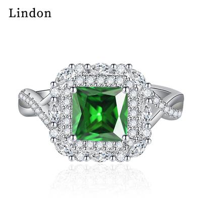 Lindon Classic Copper Alloy Zircon Ring Ladies Jewelry Wedding Promise Party Gift