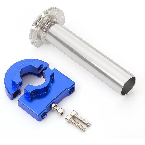 Krace Motorcycle 7/8" Handle bar Hand Grips with Anodized CNC Quick Twist Throttle Tube Motorized Lever Control Fit for Most Scooter Sportbikes ATV