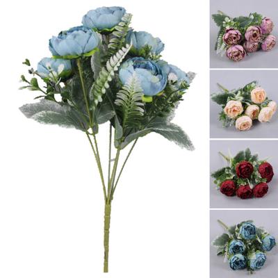 6 Forks Artificial Flower No-Fading No Withering Not Need To Water Realistic Decorative Simulation Peony Flowers for Wedding