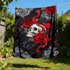 1pc Skull RosesOutdoor Blanket, Soft And Comfortable Blanket, Casual Warm Outdoor Blanket, Good Birthday Gift yy260328096