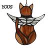 Decorative Hanging Ornament Acrylic Cat Pendant with Chain, Animal for Window Crescent Wall Decor, Cute Lover Gift Home Room Decoration Light
