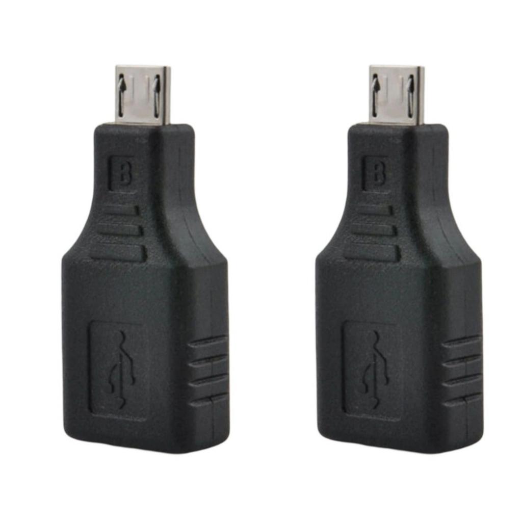 2Pack USB2.0 Micro USB Male To Type A Female OTG Adapter Connector Converter Coupler for Android Devices and Tablets