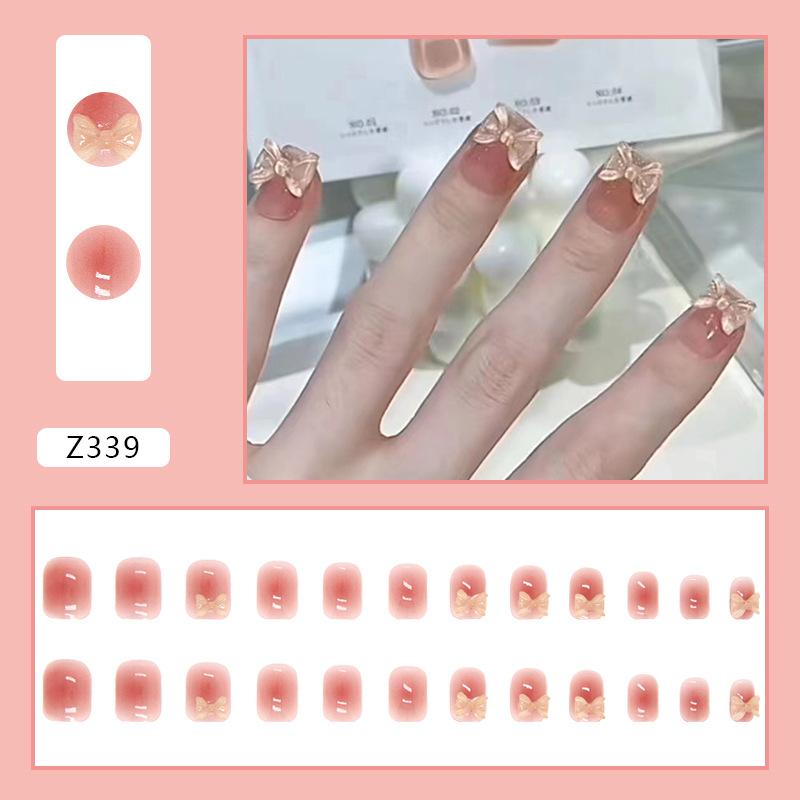 Wear Nail Diamond Small Fresh Three-dimensional Pattern Love Bow Nail Patch Nail Wear Nail Product