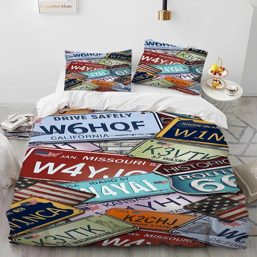 Historic Route 66,Mother Road Comfortable Duvet Quilt Cover Pillowcase Bedding Set Children Bedroom Decoration Home Textile