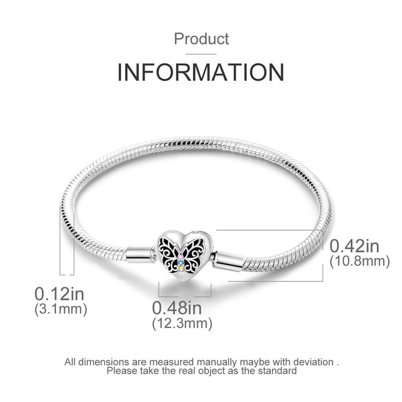 

Автентичний браслет із застібкою зі срібного ланцюжка зі змією S925 підходить для оригінальної європейської підвіски з бісеру своїми руками 17cm