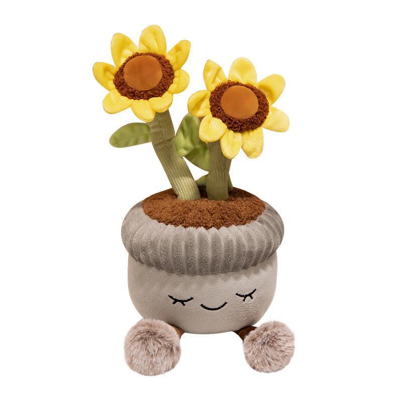Potted Sunflower Cactus Calla Lily Plush Toy Living Room Tabletop Decoration