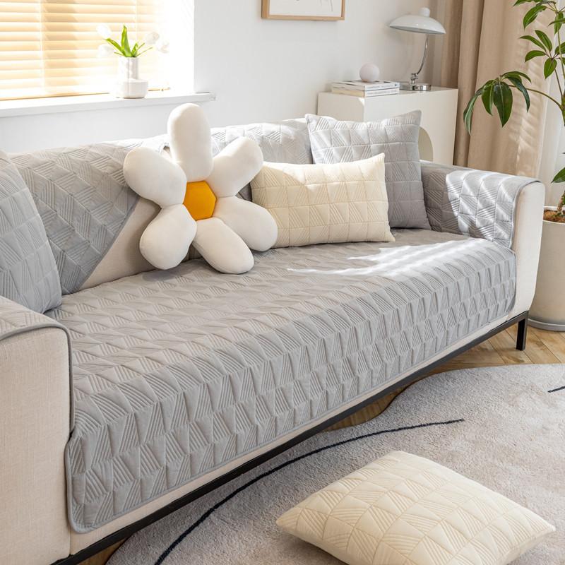 Warm Plush Sofa Cushion Winter Non-slip Couch Cover Living Room L-shaped 4 Seate  Sofa Towel House Decor Pillow Protective Mat