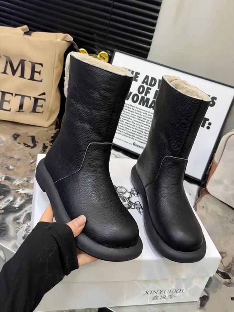 MARCO & JOYCE new flat-bottomed snow boots autumn and winter thickened velvet warm waterproof medium boots