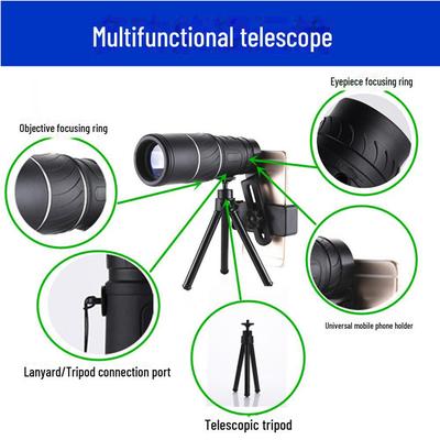 Vysoce výkonné 40X60 HD přenosné venkovní monokulární dalekohledové brýle