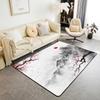 Japanese Ukiyo-e Great Wave Crane & Cherry Blossom Print Area Rug, Non-Slip Floor Mat for Living Room Bedroom Home Decor Carpet