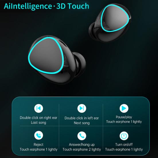 4Pcs M22 Earphone Noise Reduction Mini Bluetooth-compatible 5.1 Wireless Earpieces for Phone