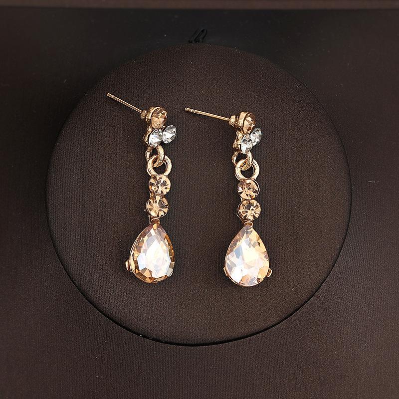 Korean Style Bridal Crown Three Piece Headdress  Wedding Dress Birthday Hair Accessories  Wedding Dress Accessories Necklace  Earrings