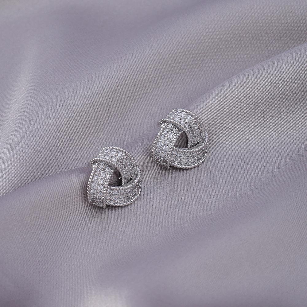Women's S925 Silver Zircon Stud Earrings - Elegant & Versatile Design for a Luxurious Everyday Look