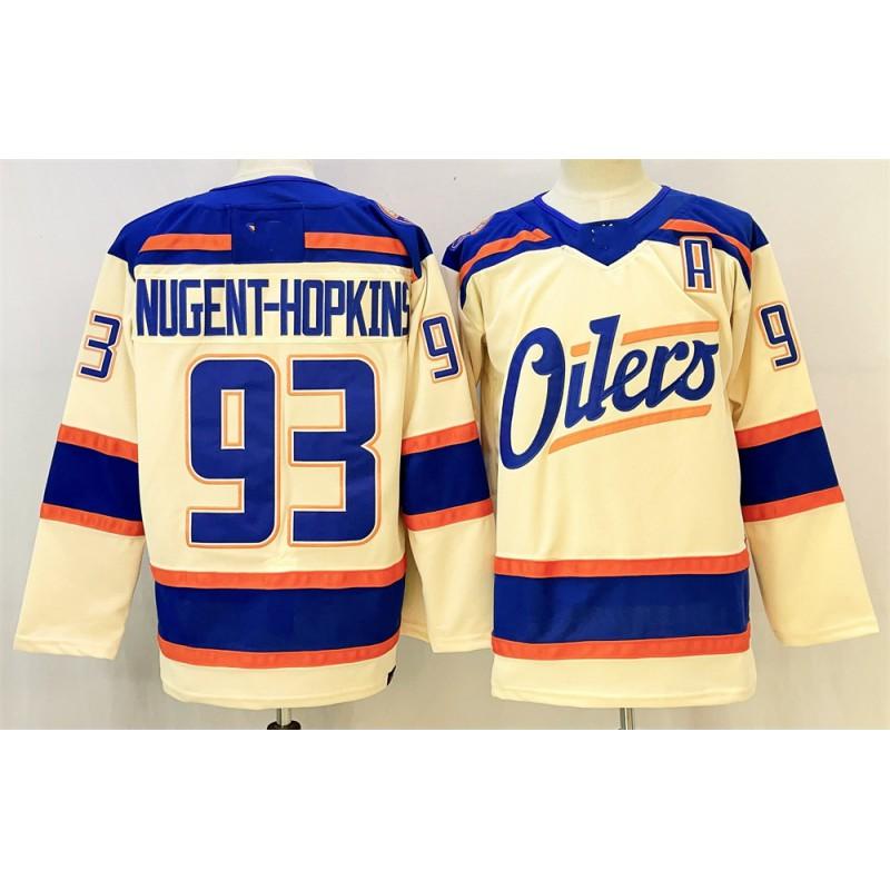 Mens Retro Ice Hockey Jersey Custom Embroidered 97 99 McDavid Gretzky Style Cotton Blend Training Shirt