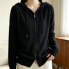 Womens Oversized Knit Cardigan Hooded Zip-Up Sweater Soft Acrylic Blend Casual Chic Outerwear 2026 Fall