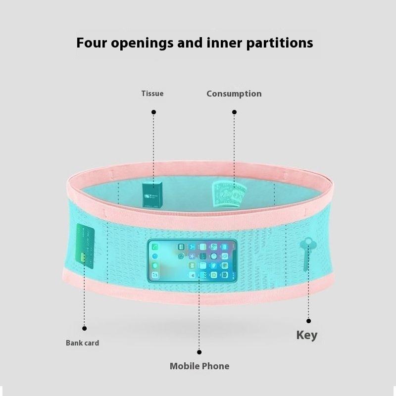 1Pc Seamless Invisible Running Waist Belt Bag Gym Bags Lightweight Invisible Mobile Phone Bags Portable Elastic Run Cycling Bag