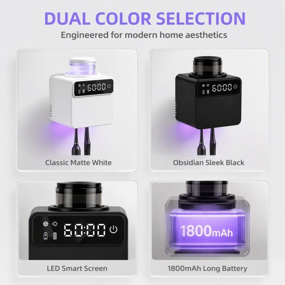Wall Mounted Electric Toothbrush UV Sterilizer 2 Toothbrushes Slots Smart Toothbrush Rack Hotel