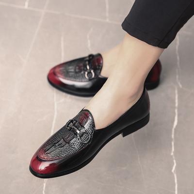 New Fashion Crocodile Pattern Leather Gentleman Stress Shoes Men Business Driving Shoes Loafers Chaussure Party Flats Dress Shoe