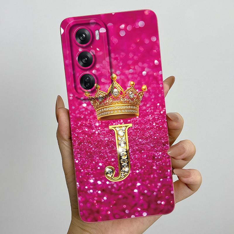 For OPPO Reno 12 Pro 5G Case Crown Letters Liquid Silicone Phone Cover For OPPO Reno12 Reno 12 12Pro Coque CPH2625 CPH2629 Funda