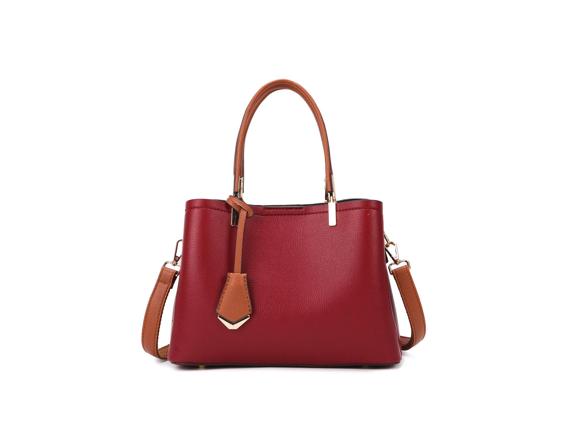 

2024 Фактурная женская универсальная сумка-тоут и сумка-мессенджер - стильная новая модная сумка 28 cm/19 cm/14 cm красный