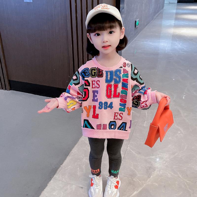 Girls Spring Autumn Fashion Hoodie Tracksuit Cute Baby Casual Two Piece Set