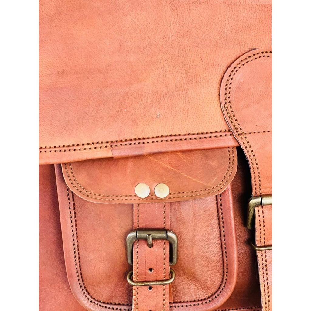 Handmade Men's Pring Leather Vintage Laptop Messenger Briefcase Bag Satchel
