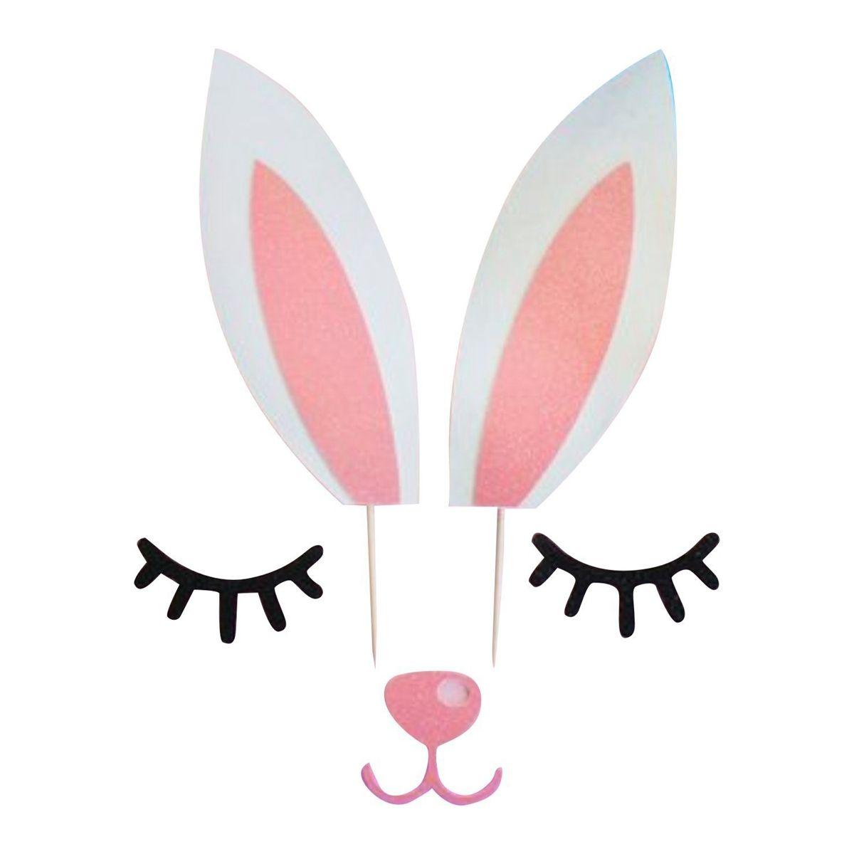 

Reindeer Xmas with Eyelashes Nose Party Supplies Cake Topper Rabbit Ears Christmas Decoration Rabbit