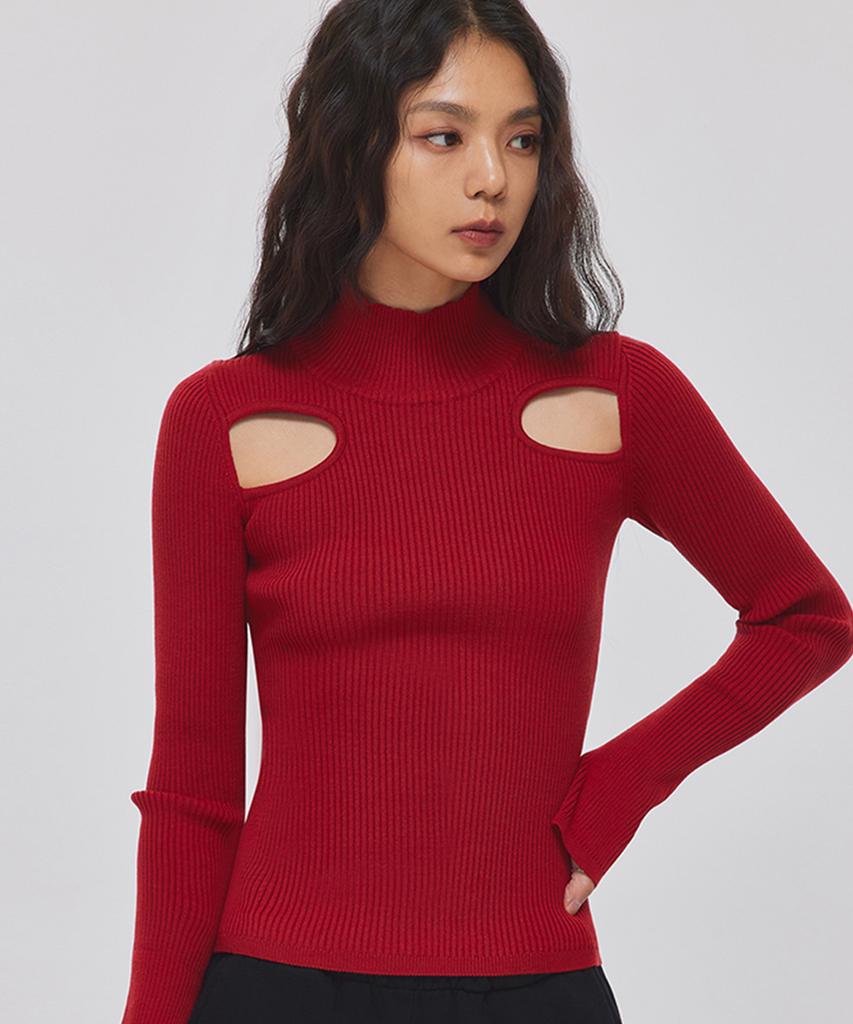 TOPGIRL Two Eye Knit Top_T226Tp107