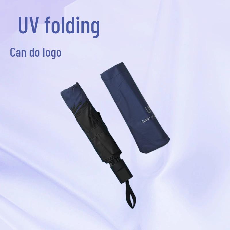 Triple Fold Black Glue UV Protection Umbrella - Sun & Rain Couple Umbrella with Custom Logo Option
