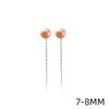 925 Sterling Silver Trendy Elegant Round Pearl Long Chain Tassel Dangle Earrings for Women Girls Party Fine Jewelry