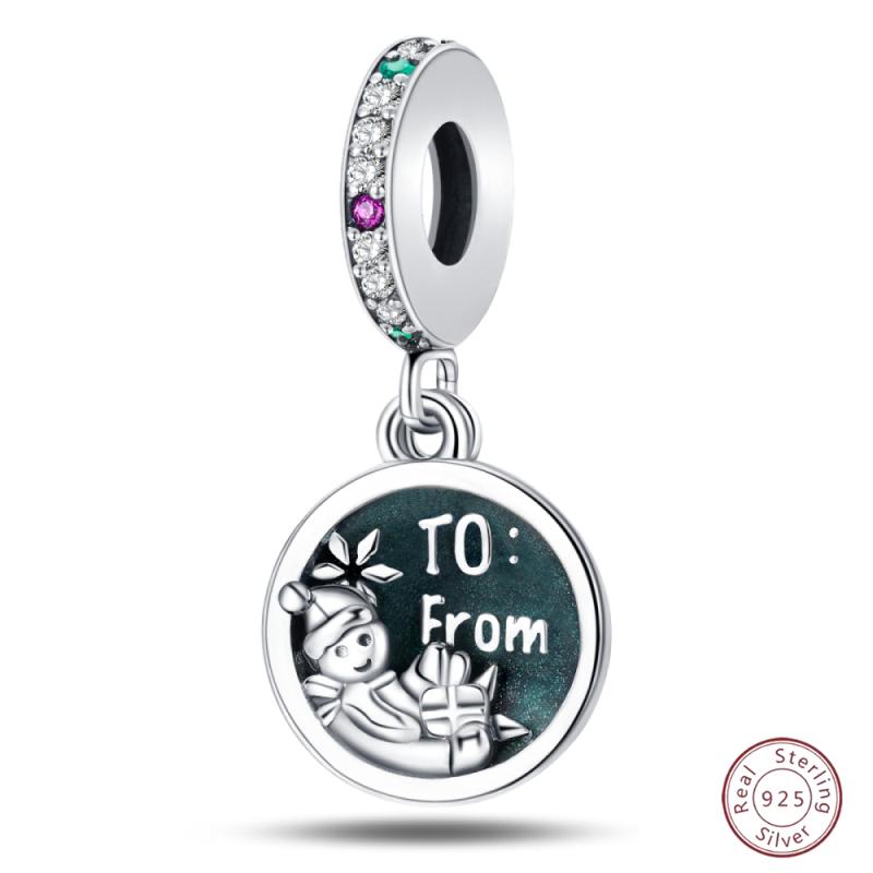 Copper Beaded Pendant Blue Shiny Zircon Suitable Original 3Mm Bracelet Women Fine Jewelry