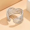 European Geometric Cross Adjustable Stainless Steel Ring - Women's Versatile Cool Style Jewelry