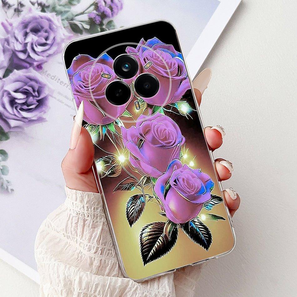 For Realme 14 Pro 14Pro+ Elegant Floral Cat Printed Phone Case For Realme 14 Pro Plus 14Pro 5G Soft Silicone TPU Cases