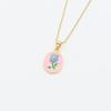 Tulip-Shaped Oil Painting Style Drip Flower Pendant Necklace - DIY Jewelry Accessory