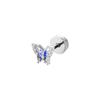 Light Luxury Zircon Heart Eyes Screw Earrings Stainless Steel Small Barbell Style Stud Ear Jewelry Party Gifts For Women Girls