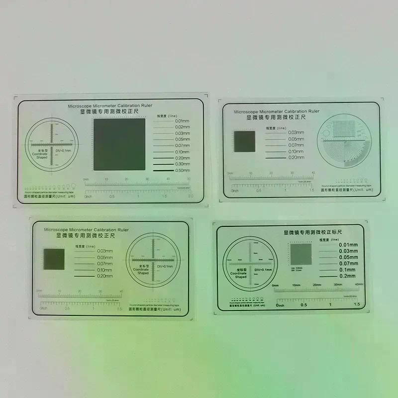 Soft Ruler Microscope Micrometer Calibration Slide Line Width Particle Diameter Measurement Tool High Precision Film Point Gauge